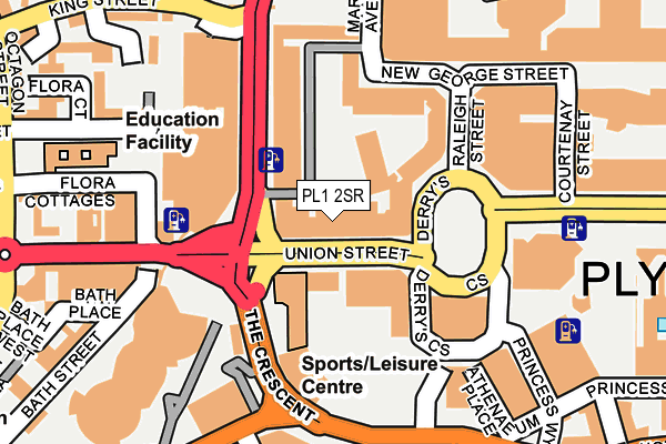 PL1 2SR map - OS OpenMap – Local (Ordnance Survey)