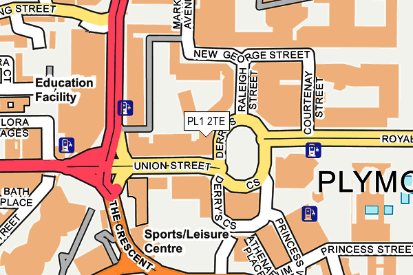 PL1 2TE map - OS OpenMap – Local (Ordnance Survey)