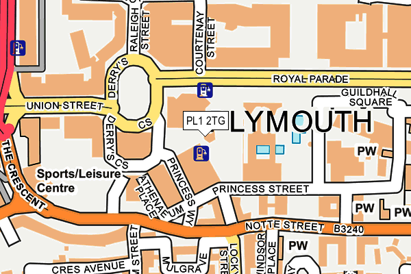 PL1 2TG map - OS OpenMap – Local (Ordnance Survey)