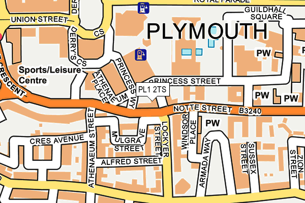 PL1 2TS map - OS OpenMap – Local (Ordnance Survey)