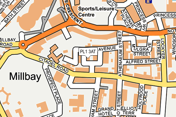 PL1 3AT map - OS OpenMap – Local (Ordnance Survey)