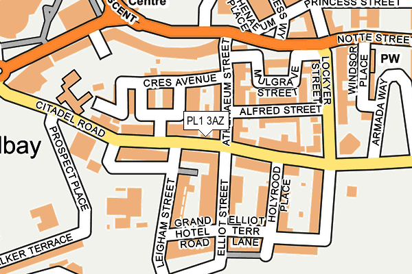 PL1 3AZ map - OS OpenMap – Local (Ordnance Survey)