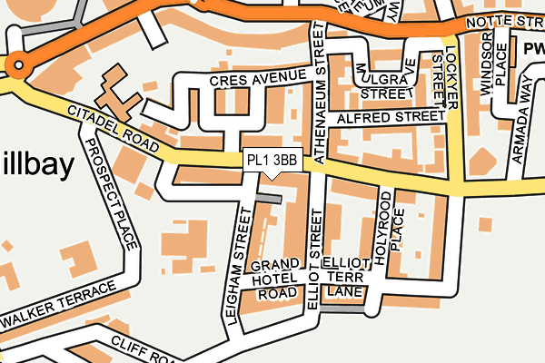 PL1 3BB map - OS OpenMap – Local (Ordnance Survey)