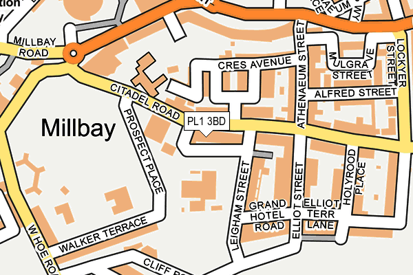 PL1 3BD map - OS OpenMap – Local (Ordnance Survey)