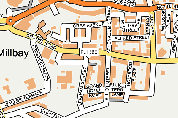 PL1 3BE map - OS OpenMap – Local (Ordnance Survey)