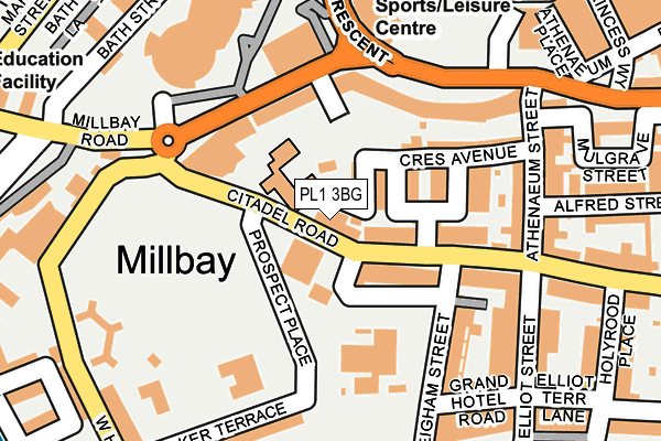 PL1 3BG map - OS OpenMap – Local (Ordnance Survey)