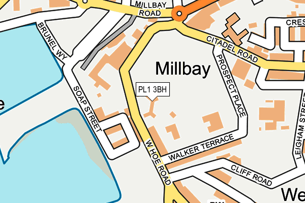 PL1 3BH map - OS OpenMap – Local (Ordnance Survey)