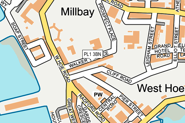 PL1 3BN map - OS OpenMap – Local (Ordnance Survey)