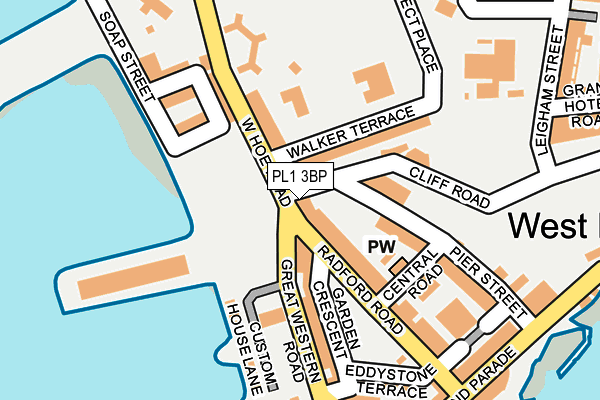 PL1 3BP map - OS OpenMap – Local (Ordnance Survey)