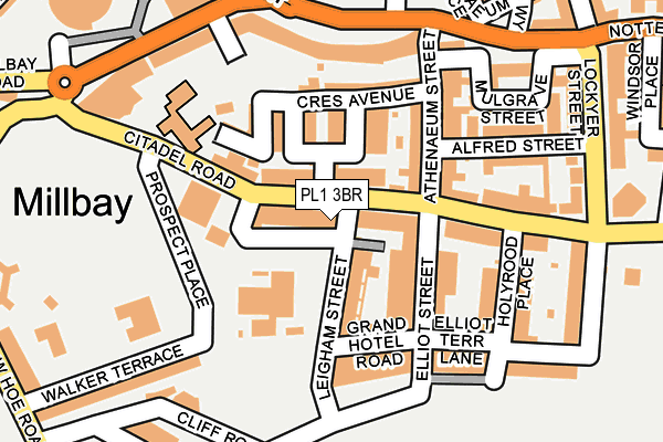 PL1 3BR map - OS OpenMap – Local (Ordnance Survey)