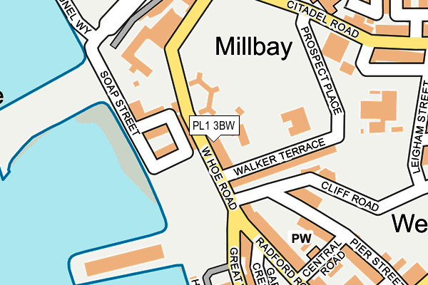 PL1 3BW map - OS OpenMap – Local (Ordnance Survey)