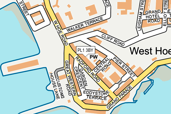 PL1 3BY map - OS OpenMap – Local (Ordnance Survey)