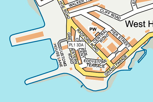 PL1 3DA map - OS OpenMap – Local (Ordnance Survey)