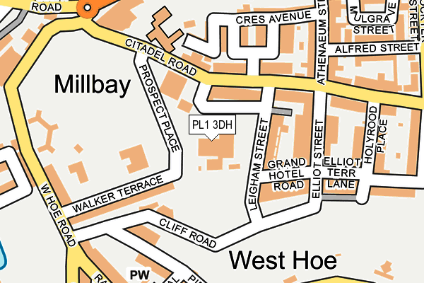 PL1 3DH map - OS OpenMap – Local (Ordnance Survey)