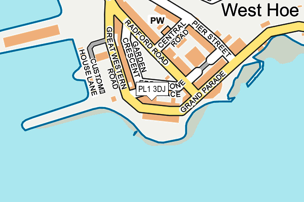 PL1 3DJ map - OS OpenMap – Local (Ordnance Survey)