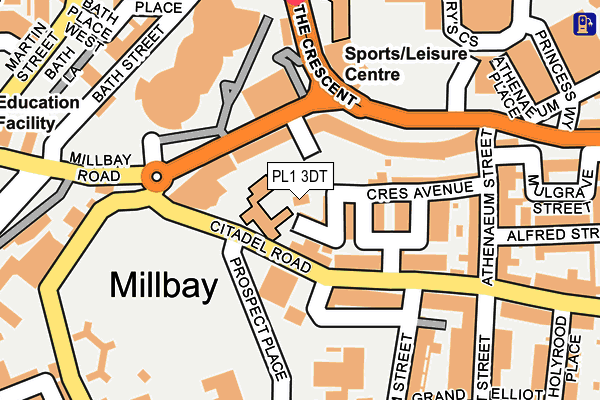 PL1 3DT map - OS OpenMap – Local (Ordnance Survey)