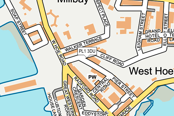 PL1 3DU map - OS OpenMap – Local (Ordnance Survey)