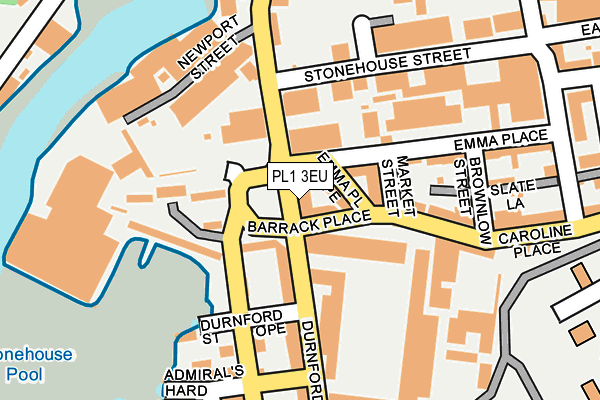 PL1 3EU map - OS OpenMap – Local (Ordnance Survey)