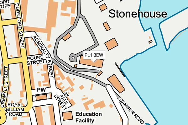 PL1 3EW map - OS OpenMap – Local (Ordnance Survey)