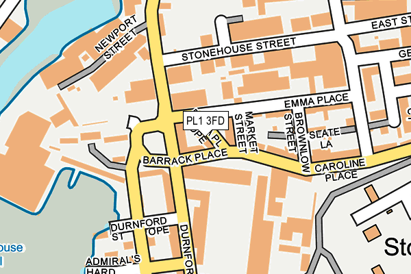 PL1 3FD map - OS OpenMap – Local (Ordnance Survey)