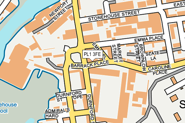 PL1 3FE map - OS OpenMap – Local (Ordnance Survey)
