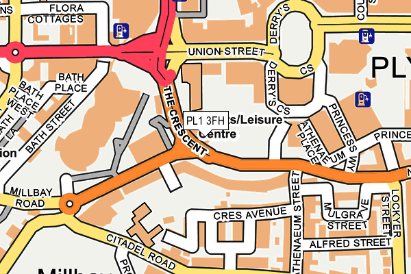 PL1 3FH map - OS OpenMap – Local (Ordnance Survey)
