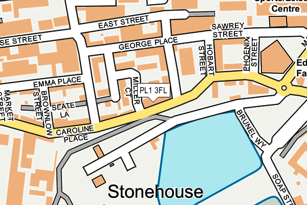 PL1 3FL map - OS OpenMap – Local (Ordnance Survey)