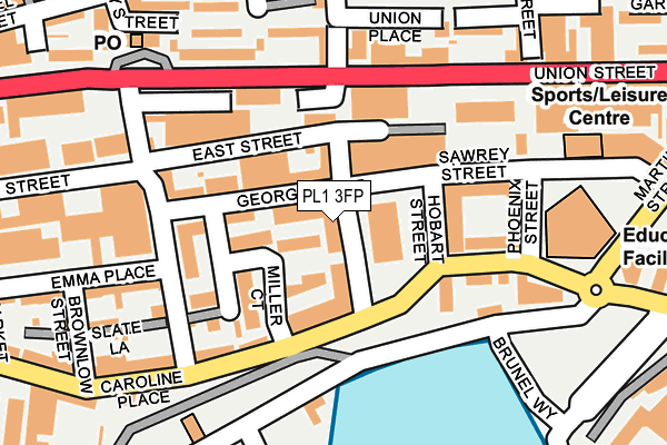 PL1 3FP map - OS OpenMap – Local (Ordnance Survey)