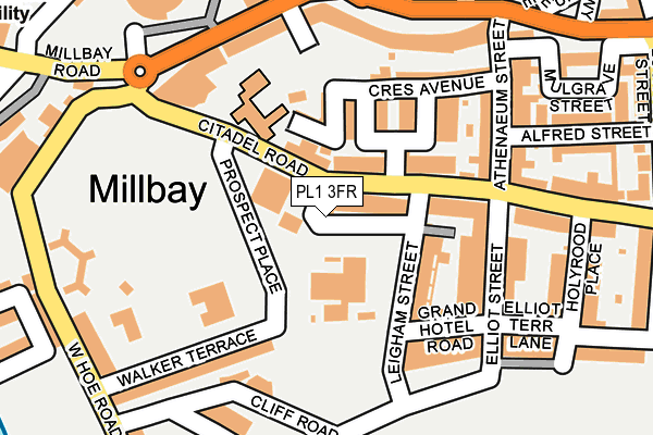 PL1 3FR map - OS OpenMap – Local (Ordnance Survey)