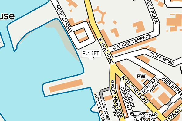 PL1 3FT map - OS OpenMap – Local (Ordnance Survey)