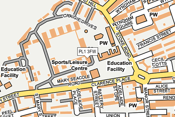 PL1 3FW map - OS OpenMap – Local (Ordnance Survey)