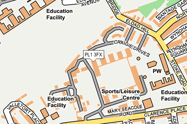 PL1 3FX map - OS OpenMap – Local (Ordnance Survey)