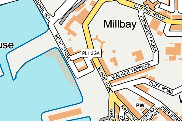 PL1 3GA map - OS OpenMap – Local (Ordnance Survey)