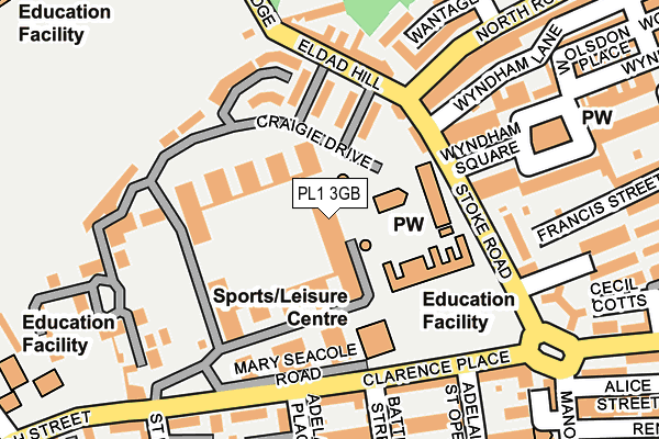 PL1 3GB map - OS OpenMap – Local (Ordnance Survey)