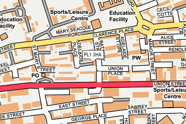 PL1 3HA map - OS OpenMap – Local (Ordnance Survey)