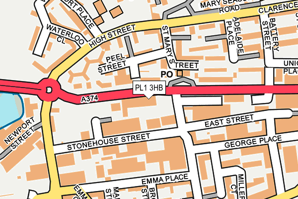PL1 3HB map - OS OpenMap – Local (Ordnance Survey)