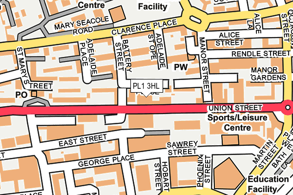 PL1 3HL map - OS OpenMap – Local (Ordnance Survey)