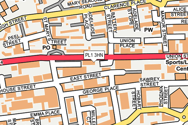 PL1 3HN map - OS OpenMap – Local (Ordnance Survey)