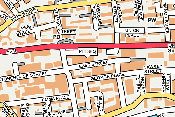 PL1 3HQ map - OS OpenMap – Local (Ordnance Survey)