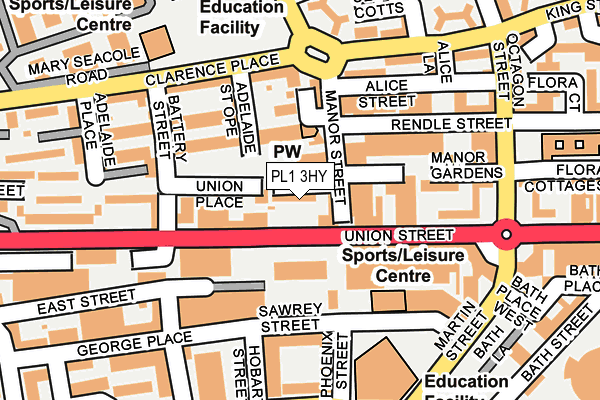 PL1 3HY map - OS OpenMap – Local (Ordnance Survey)