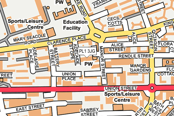 PL1 3JG map - OS OpenMap – Local (Ordnance Survey)