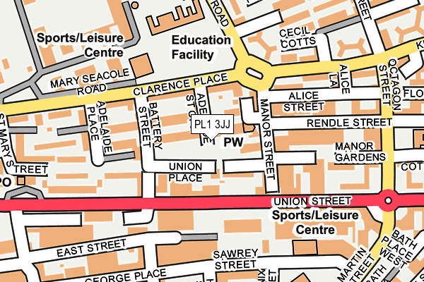 PL1 3JJ map - OS OpenMap – Local (Ordnance Survey)