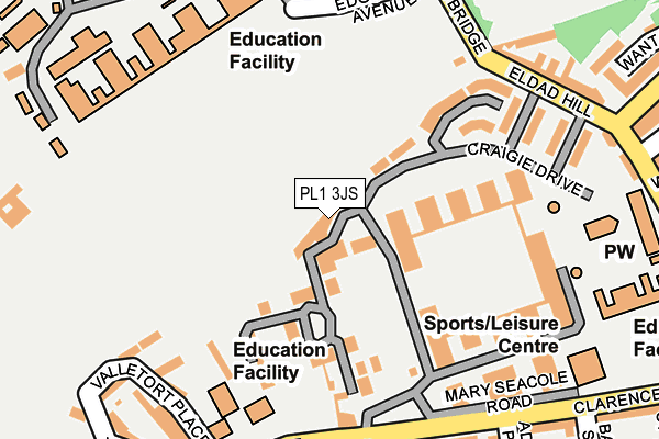 PL1 3JS map - OS OpenMap – Local (Ordnance Survey)