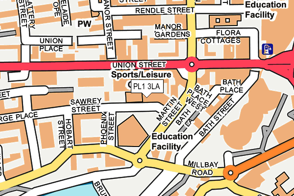 PL1 3LA map - OS OpenMap – Local (Ordnance Survey)