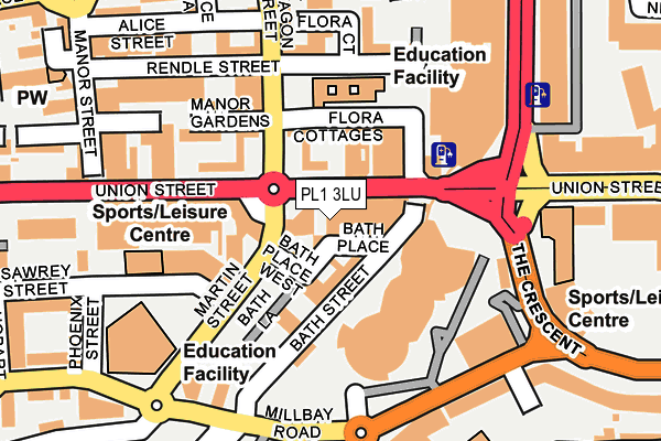 PL1 3LU map - OS OpenMap – Local (Ordnance Survey)