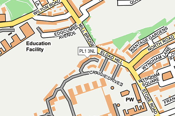 PL1 3NL map - OS OpenMap – Local (Ordnance Survey)