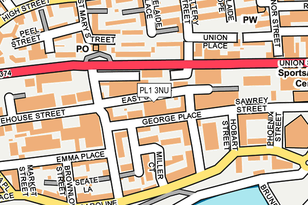 PL1 3NU map - OS OpenMap – Local (Ordnance Survey)