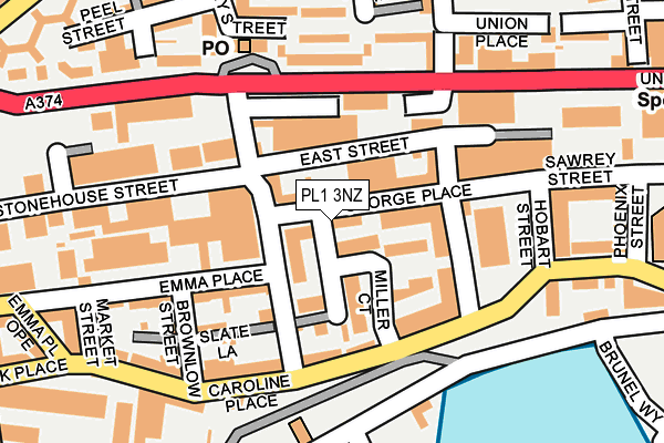 PL1 3NZ map - OS OpenMap – Local (Ordnance Survey)