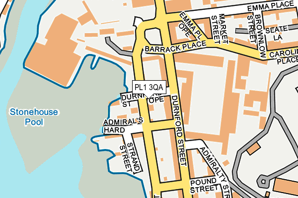 PL1 3QA map - OS OpenMap – Local (Ordnance Survey)