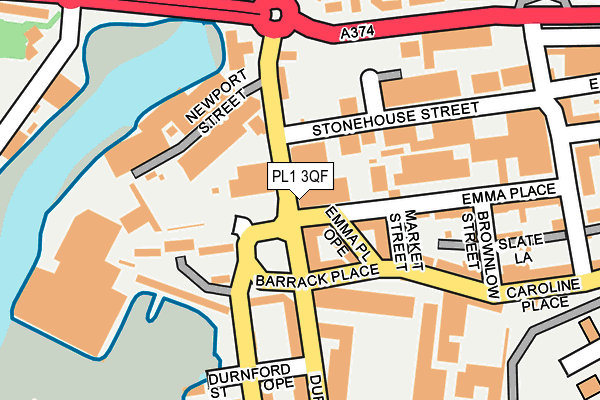 PL1 3QF map - OS OpenMap – Local (Ordnance Survey)